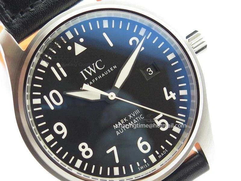 Mark XVIII IW327001 V6F Best Edition Black Dial On Black Leather Strap A Youthful 7307