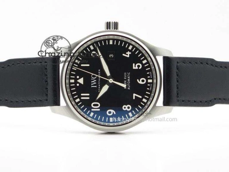 Mark XVIII IW327001 V6F Best Edition Black Dial On Black Leather Strap A Youthful 7307