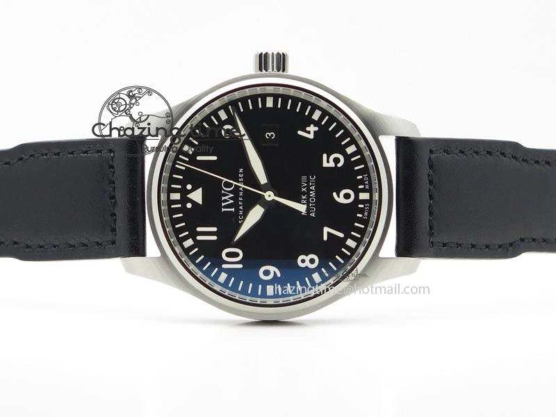 Mark XVIII IW327001 V6F Best Edition Black Dial On Black Leather Strap A Youthful 7307