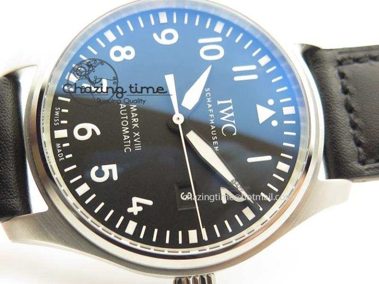 Mark XVIII IW327001 V6F Best Edition Black Dial On Black Leather Strap A Youthful 7307