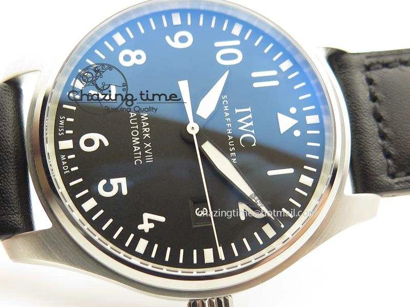 Mark XVIII IW327001 V6F Best Edition Black Dial On Black Leather Strap A Youthful 7307