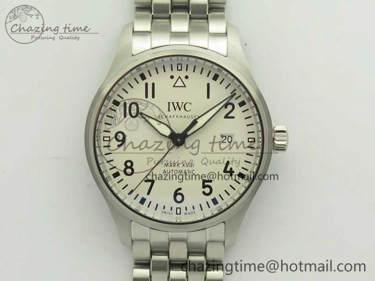 Packable Mark XVIII IW327002 MKS 1:1 Best Edition White Dial On SS Bracelet MIYOTA 9015 V 7209