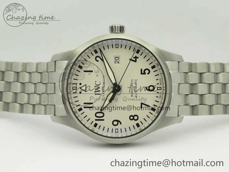Packable Mark XVIII IW327002 MKS 1:1 Best Edition White Dial On SS Bracelet MIYOTA 9015 V 7209