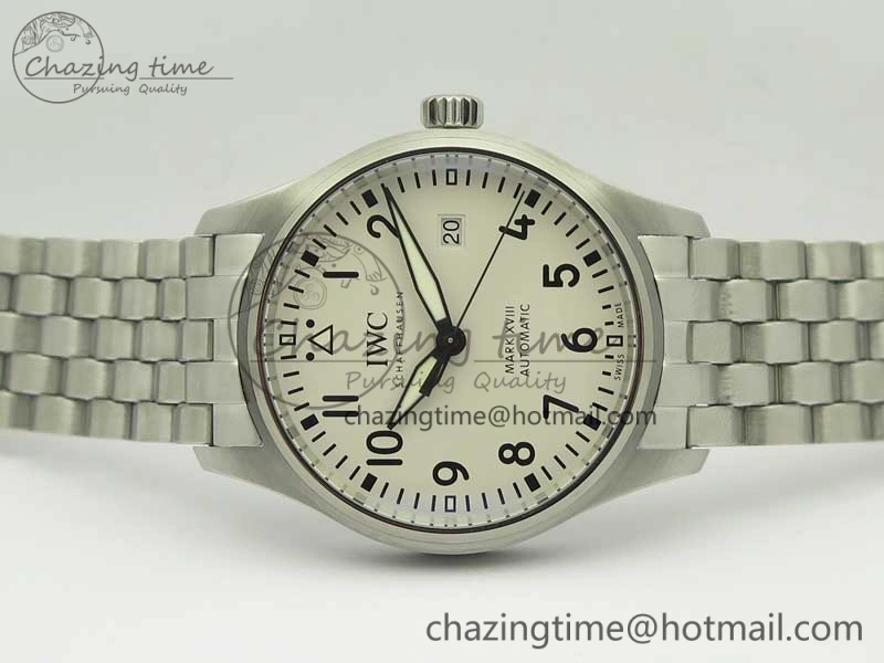 Packable Mark XVIII IW327002 MKS 1:1 Best Edition White Dial On SS Bracelet MIYOTA 9015 V 7209