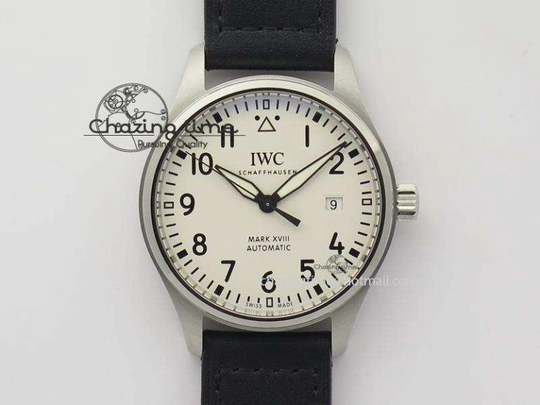 Packable Mark XVIII IW327002 SS Mk Maker Best Edition White Dial On Black Leather Strap A 7298