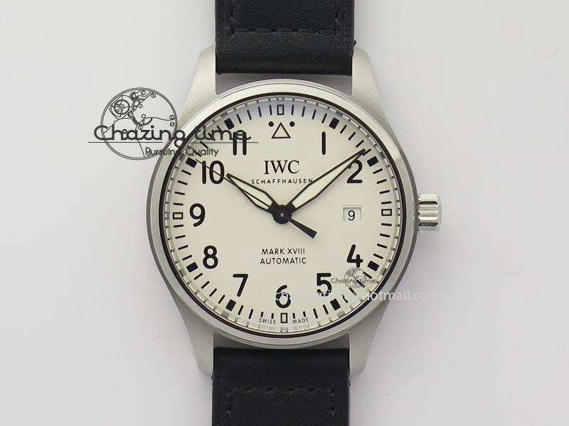 Packable Mark XVIII IW327002 SS Mk Maker Best Edition White Dial On Black Leather Strap A 7298