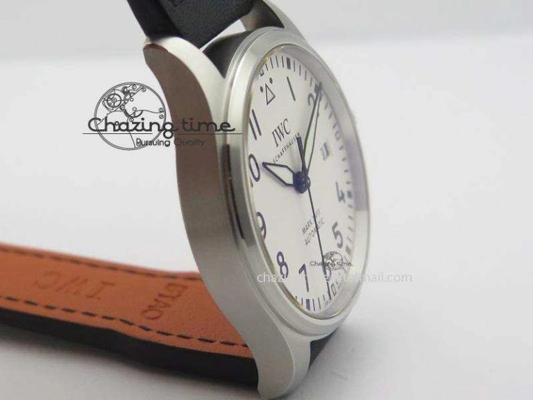 Packable Mark XVIII IW327002 SS Mk Maker Best Edition White Dial On Black Leather Strap A 7298