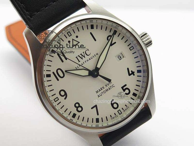 Packable Mark XVIII IW327002 SS Mk Maker Best Edition White Dial On Black Leather Strap A 7298