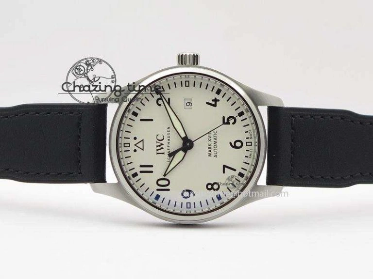 Packable Mark XVIII IW327002 SS Mk Maker Best Edition White Dial On Black Leather Strap A 7298