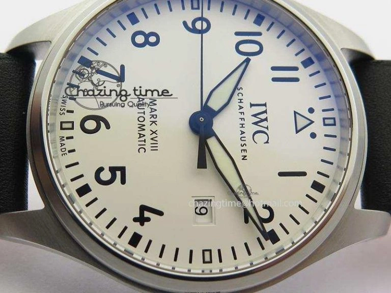 Packable Mark XVIII IW327002 SS Mk Maker Best Edition White Dial On Black Leather Strap A 7298