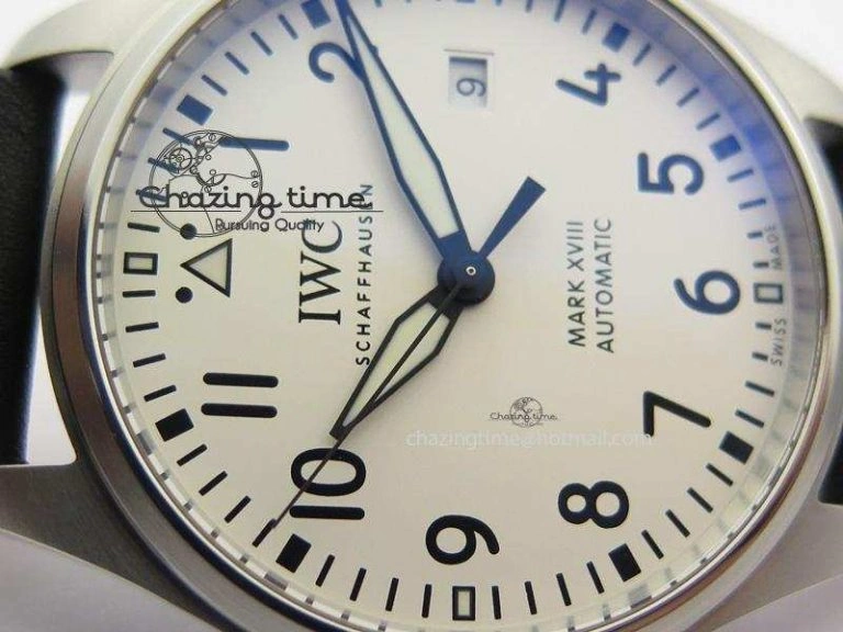 Packable Mark XVIII IW327002 SS Mk Maker Best Edition White Dial On Black Leather Strap A 7298