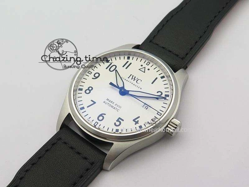 Packable Mark XVIII IW327002 SS Mk Maker Best Edition White Dial On Black Leather Strap A 7298