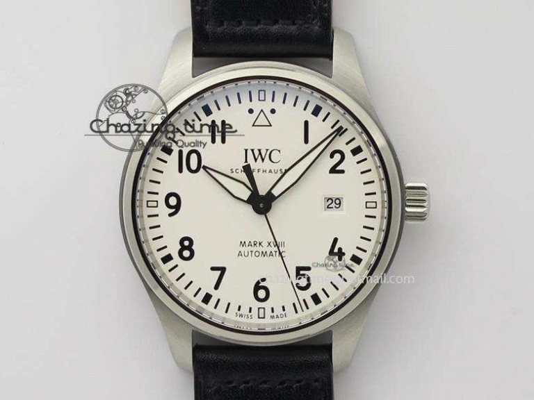 Mark XVIII IW327002 V6F Best Edition White Dial On Black Leather Strap A Affordable 7312