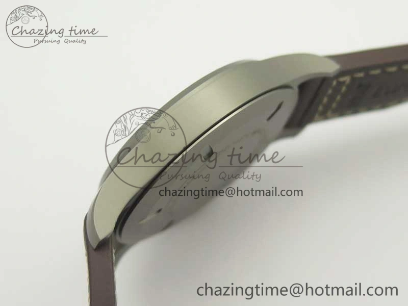 Mark XVIII IW327006 Titanium GSF 1:1 Best Edition Black Dial on Brown Leather Strap A Soft 7181
