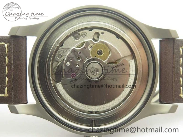 Mark XVIII IW327006 Titanium GSF 1:1 Best Edition Black Dial on Brown Leather Strap A Soft 7181