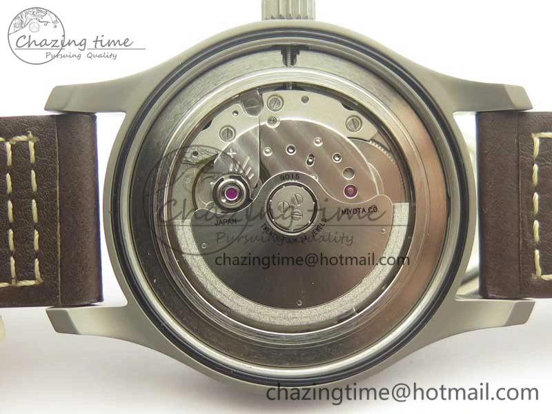 Mark XVIII IW327006 Titanium GSF 1:1 Best Edition Black Dial on Brown Leather Strap A Soft 7181