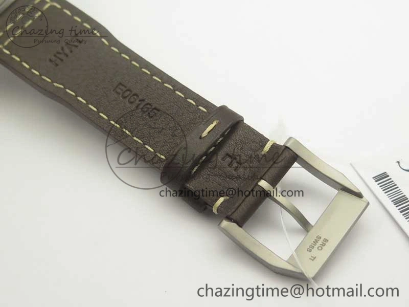 Mark XVIII IW327006 Titanium GSF 1:1 Best Edition Black Dial on Brown Leather Strap A Soft 7181
