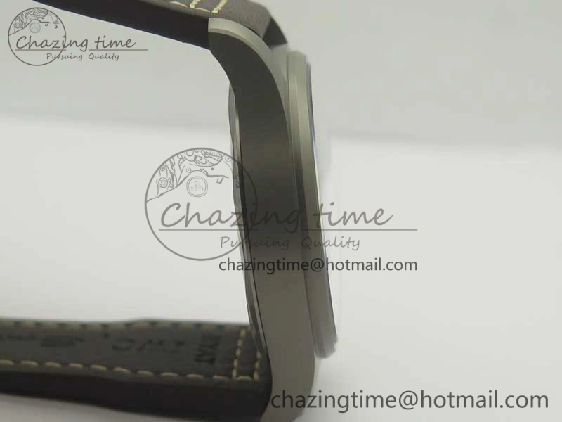 Mark XVIII IW327006 Titanium GSF 1:1 Best Edition Black Dial on Brown Leather Strap A Soft 7181