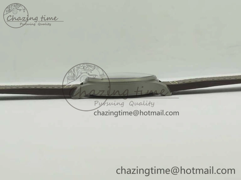 Mark XVIII IW327006 Titanium GSF 1:1 Best Edition Black Dial on Brown Leather Strap A Soft 7181