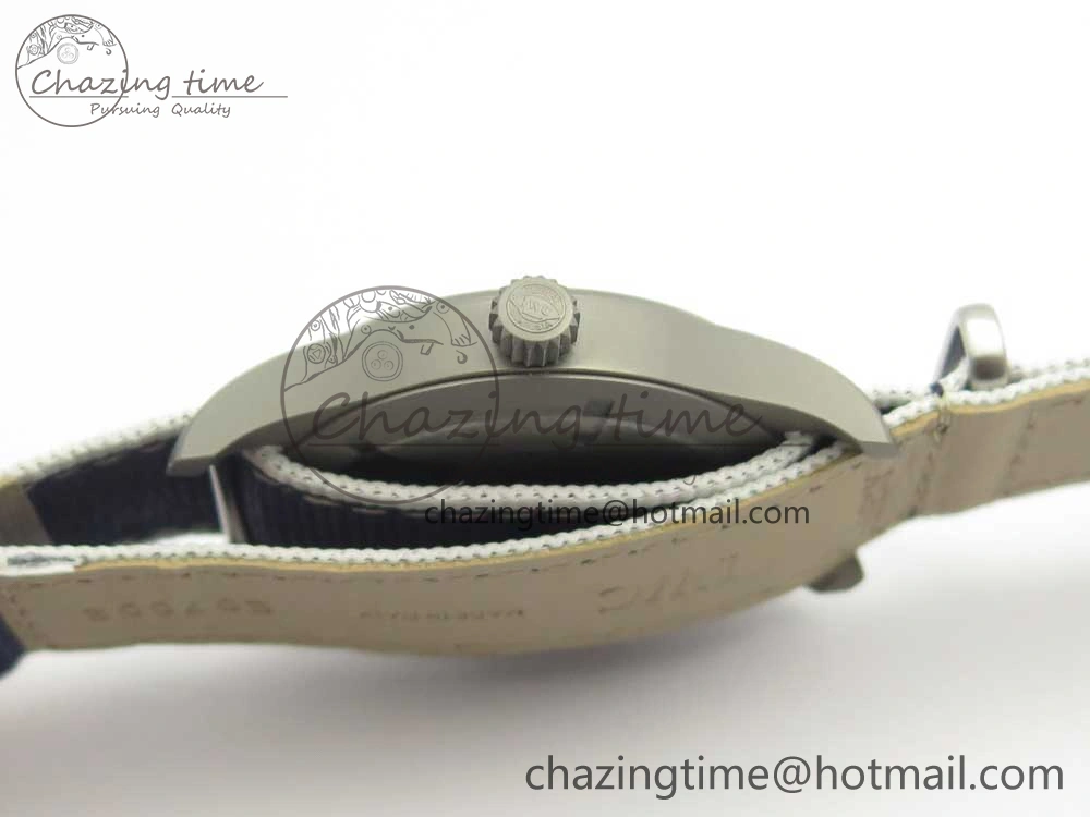 Supportive Mark XVIII IW327006 Titanium Grand M+F 1:1 Best Edition Black Dial on Nylon Strap A35111 (Free Leather Strap) 7132