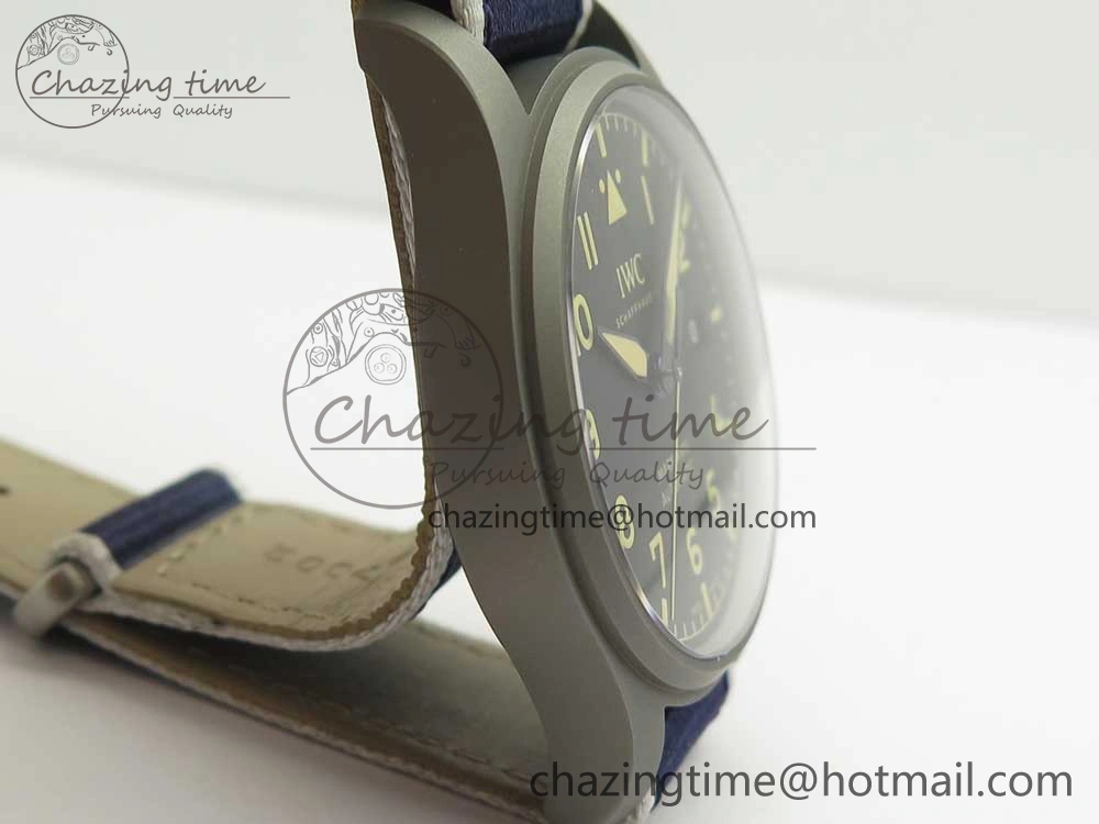 Supportive Mark XVIII IW327006 Titanium Grand M+F 1:1 Best Edition Black Dial on Nylon Strap A35111 (Free Leather Strap) 7132