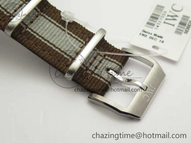 Supportive Mark XVIII IW327006 Titanium Grand M+F 1:1 Best Edition Black Dial on Nylon Strap A35111 (Free Leather Strap) 7132