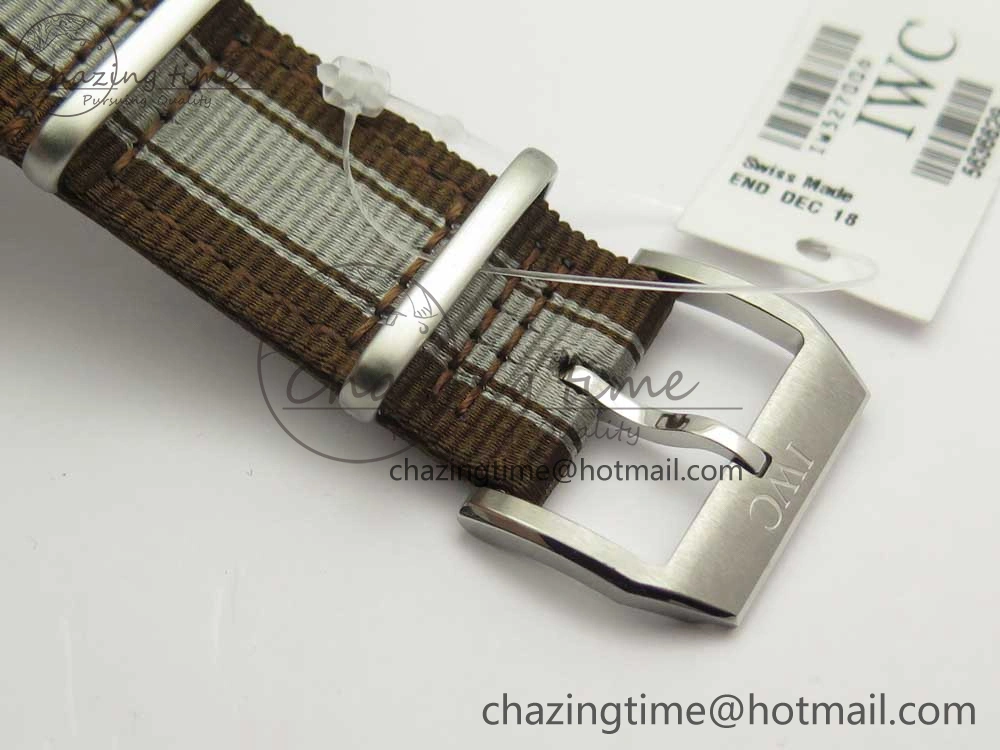 Supportive Mark XVIII IW327006 Titanium Grand M+F 1:1 Best Edition Black Dial on Nylon Strap A35111 (Free Leather Strap) 7132