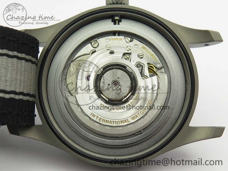 Supportive Mark XVIII IW327006 Titanium Grand M+F 1:1 Best Edition Black Dial on Nylon Strap A35111 (Free Leather Strap) 7132