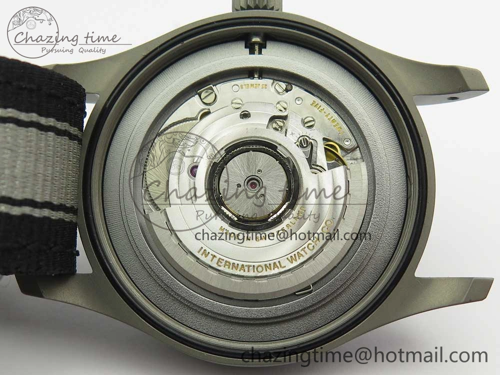 Supportive Mark XVIII IW327006 Titanium Grand M+F 1:1 Best Edition Black Dial on Nylon Strap A35111 (Free Leather Strap) 7132