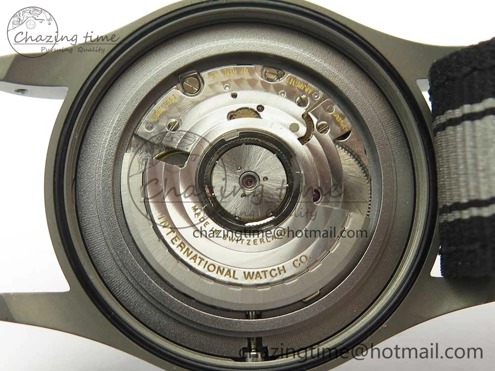Supportive Mark XVIII IW327006 Titanium Grand M+F 1:1 Best Edition Black Dial on Nylon Strap A35111 (Free Leather Strap) 7132