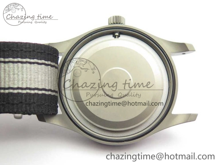 Supportive Mark XVIII IW327006 Titanium Grand M+F 1:1 Best Edition Black Dial on Nylon Strap A35111 (Free Leather Strap) 7132