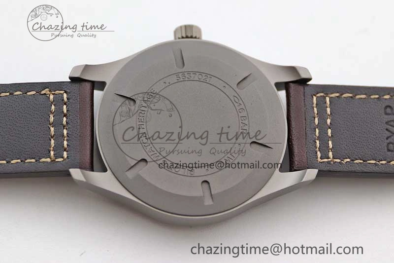 Mark XVIII IW327006 Titanium M+F 1:1 Best Edition Black Dial on Brown Leather Strap A ZeroBulk 7052