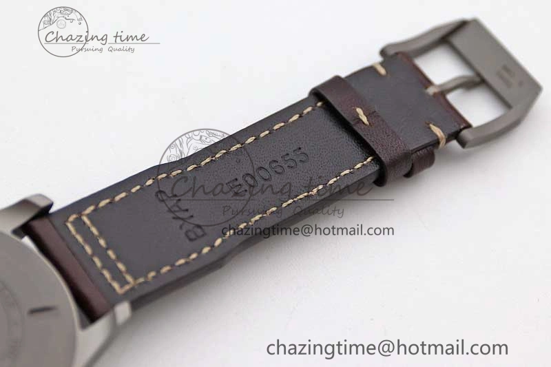 Mark XVIII IW327006 Titanium M+F 1:1 Best Edition Black Dial on Brown Leather Strap A ZeroBulk 7052