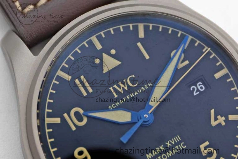 Mark XVIII IW327006 Titanium M+F 1:1 Best Edition Black Dial on Brown Leather Strap A ZeroBulk 7052