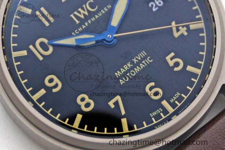 Mark XVIII IW327006 Titanium M+F 1:1 Best Edition Black Dial on Brown Leather Strap A ZeroBulk 7052
