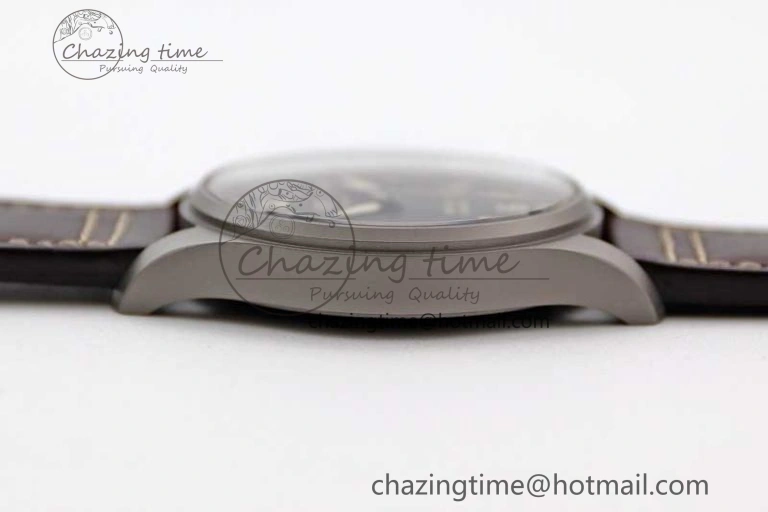 Mark XVIII IW327006 Titanium M+F 1:1 Best Edition Black Dial on Brown Leather Strap A ZeroBulk 7052