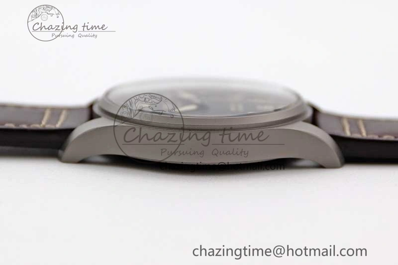 Mark XVIII IW327006 Titanium M+F 1:1 Best Edition Black Dial on Brown Leather Strap A ZeroBulk 7052