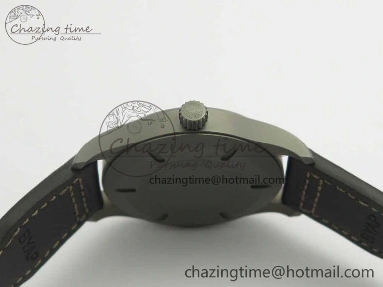 Mark XVIII IW327006 Titanium M+F 1:1 Best Edition Black Dial on Brown Leather Strap A Modern 7145