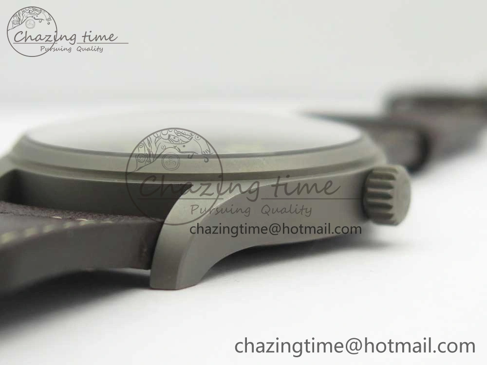Mark XVIII IW327006 Titanium M+F 1:1 Best Edition Black Dial on Brown Leather Strap A Modern 7145