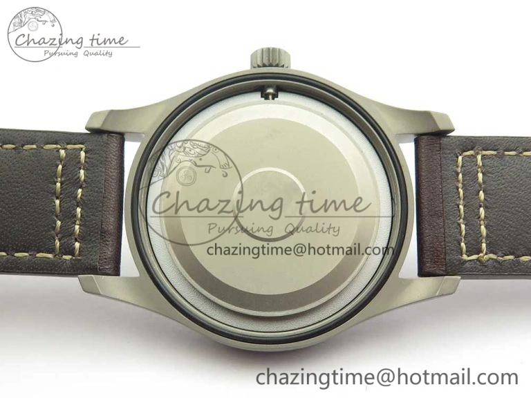 Mark XVIII IW327006 Titanium M+F 1:1 Best Edition Black Dial on Brown Leather Strap A Modern 7145