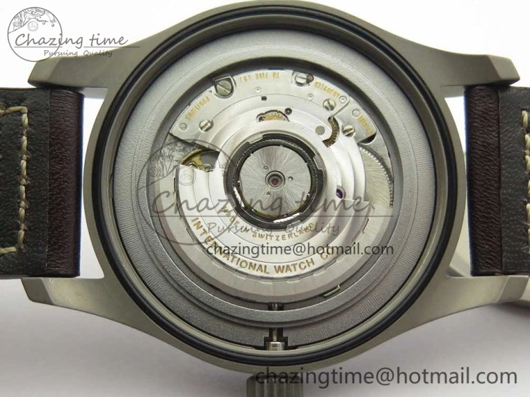 Mark XVIII IW327006 Titanium M+F 1:1 Best Edition Black Dial on Brown Leather Strap A Modern 7145