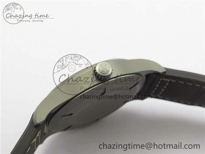 Reliable Mark XVIII IW327006 Titanium V7F 1:1 Best Edition Black Dial on Brown Leather Strap A 7080
