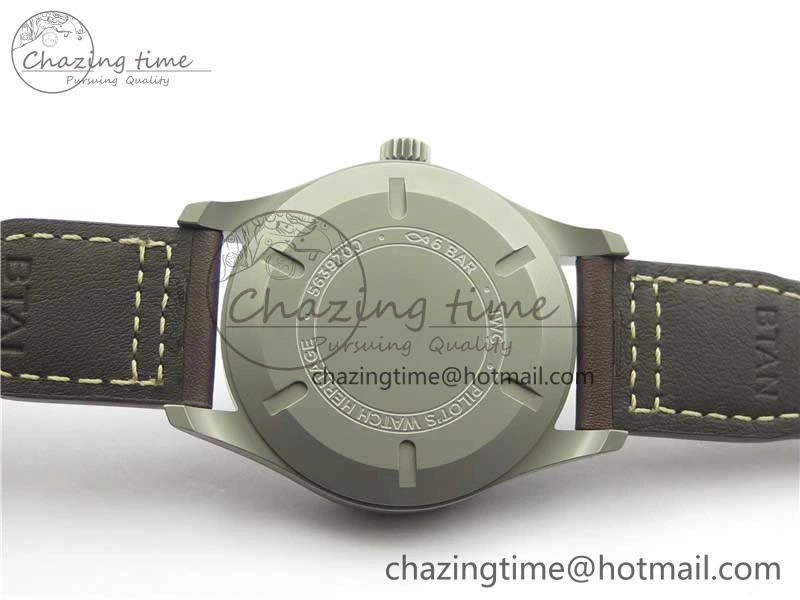 Reliable Mark XVIII IW327006 Titanium V7F 1:1 Best Edition Black Dial on Brown Leather Strap A 7080