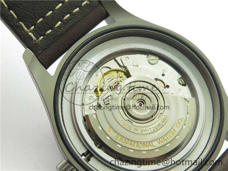 Reliable Mark XVIII IW327006 Titanium V7F 1:1 Best Edition Black Dial on Brown Leather Strap A 7080