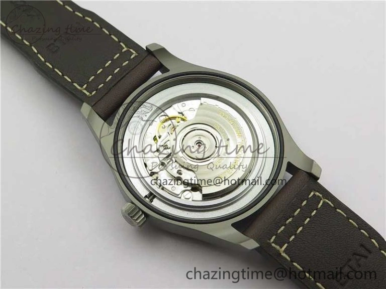 Reliable Mark XVIII IW327006 Titanium V7F 1:1 Best Edition Black Dial on Brown Leather Strap A 7080