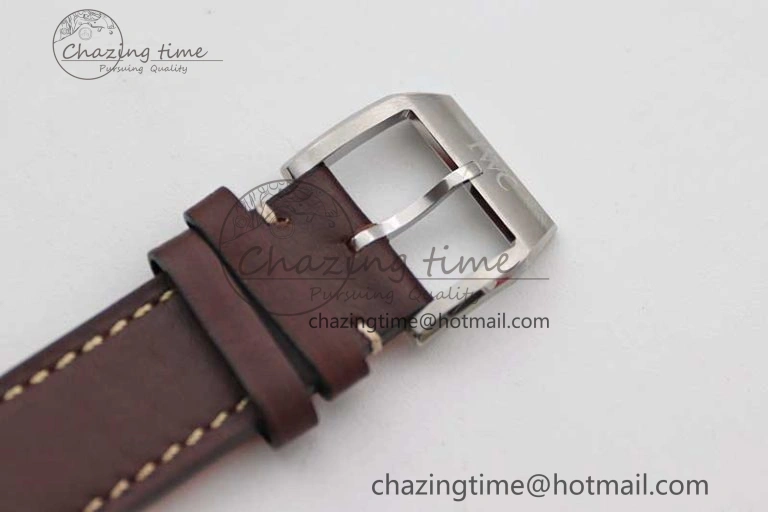 Durable Mark XVIII IW327010 SS M+F 1:1 Best Edition Blue Dial on Brown Leather Strap A 7051