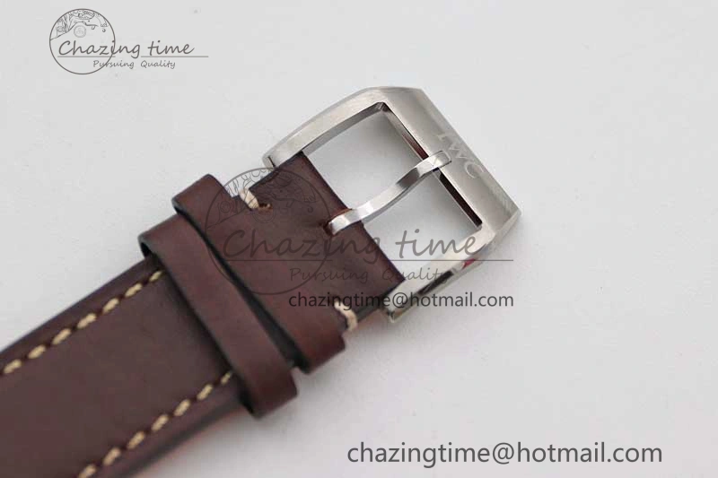 Durable Mark XVIII IW327010 SS M+F 1:1 Best Edition Blue Dial on Brown Leather Strap A 7051