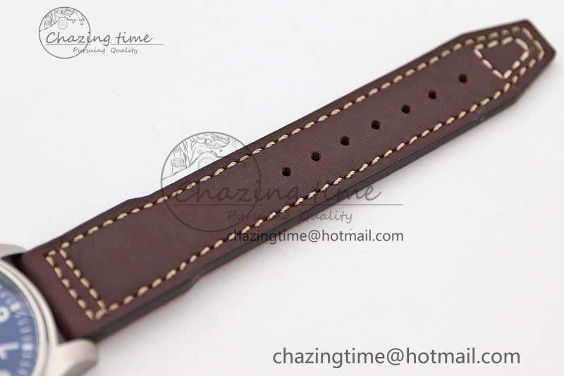 Durable Mark XVIII IW327010 SS M+F 1:1 Best Edition Blue Dial on Brown Leather Strap A 7051