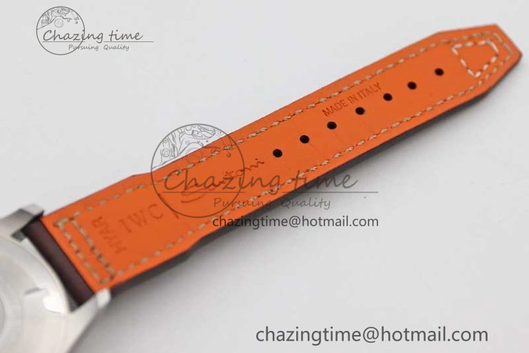 Durable Mark XVIII IW327010 SS M+F 1:1 Best Edition Blue Dial on Brown Leather Strap A 7051