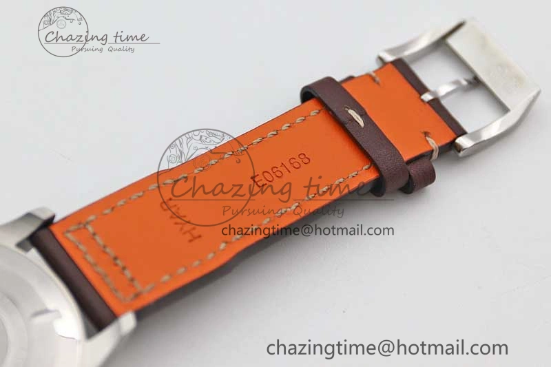 Durable Mark XVIII IW327010 SS M+F 1:1 Best Edition Blue Dial on Brown Leather Strap A 7051